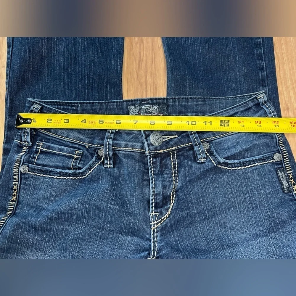 Silver Jeans Womens Aiko Boot Cut Blue Dark Wash Size 28
